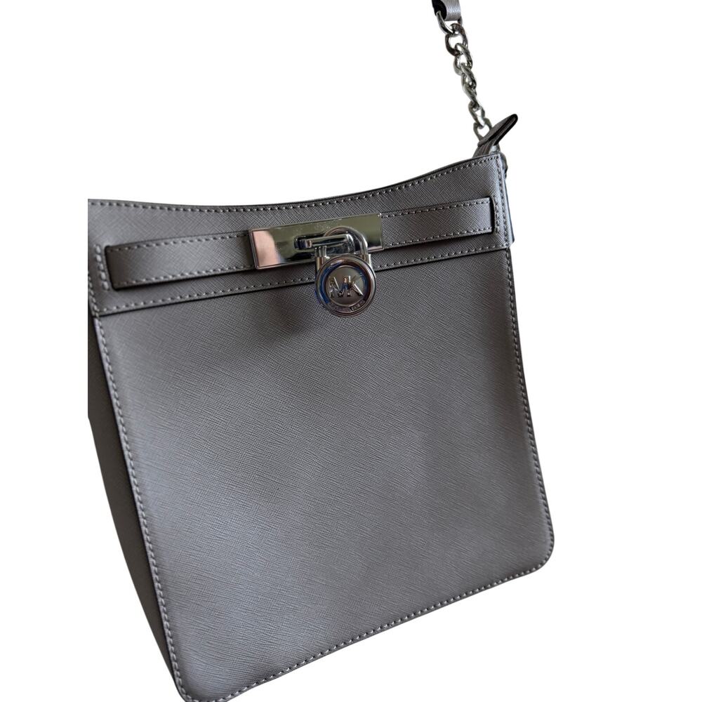 Michael Kors Hamilton Pearl Grey Messenger Bag NWT Adjustable Strap